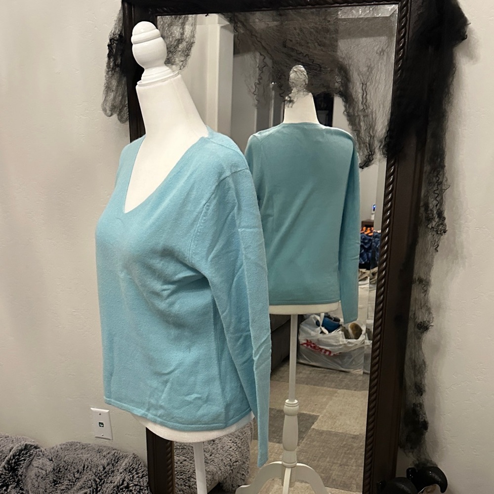 Light Blue V-Neck Sweater